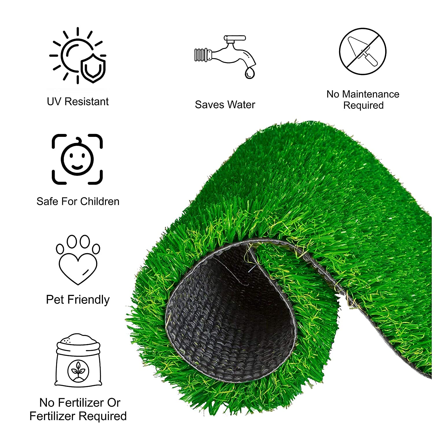 Artificial Grass Mat 35 MM (Green, 3 x 3 ft )