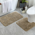 Newman Polyester Contour Bath Mat Set of 2 (Beige 45x75 cm & 40x45)