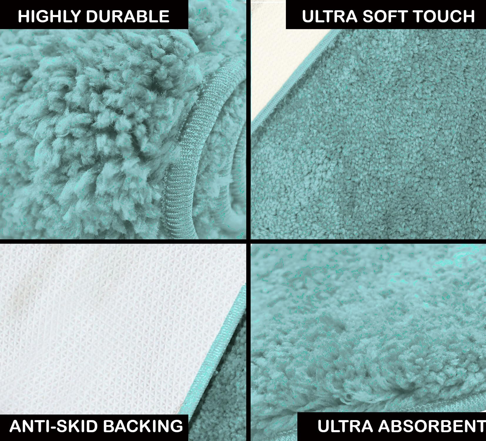 Newman Microfiber Shaggy Carpet for Living Room - 6x7 Feet, Aqua