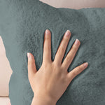 Cushion Cover One Side Rabbit Fur Pack of 2 (16 x 16 inch,Seige)