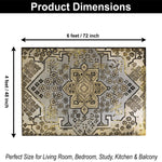Polyester Stone Mosaic Carpet for Bedroom (4x6 Feet, Multicolor)