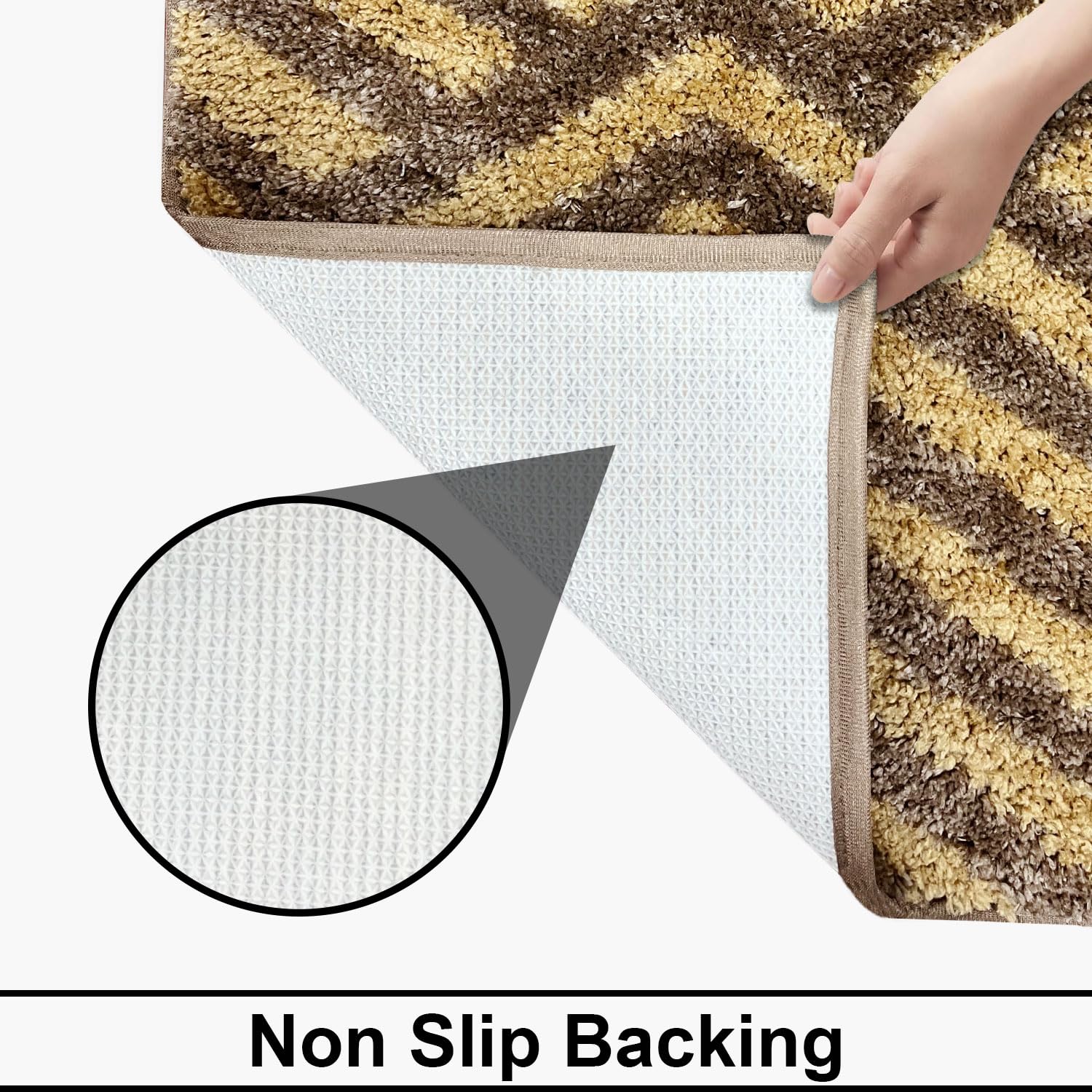 Kyoto Maze Bath Mat Bathroom (40x60 cm, Arabic-Coffee)