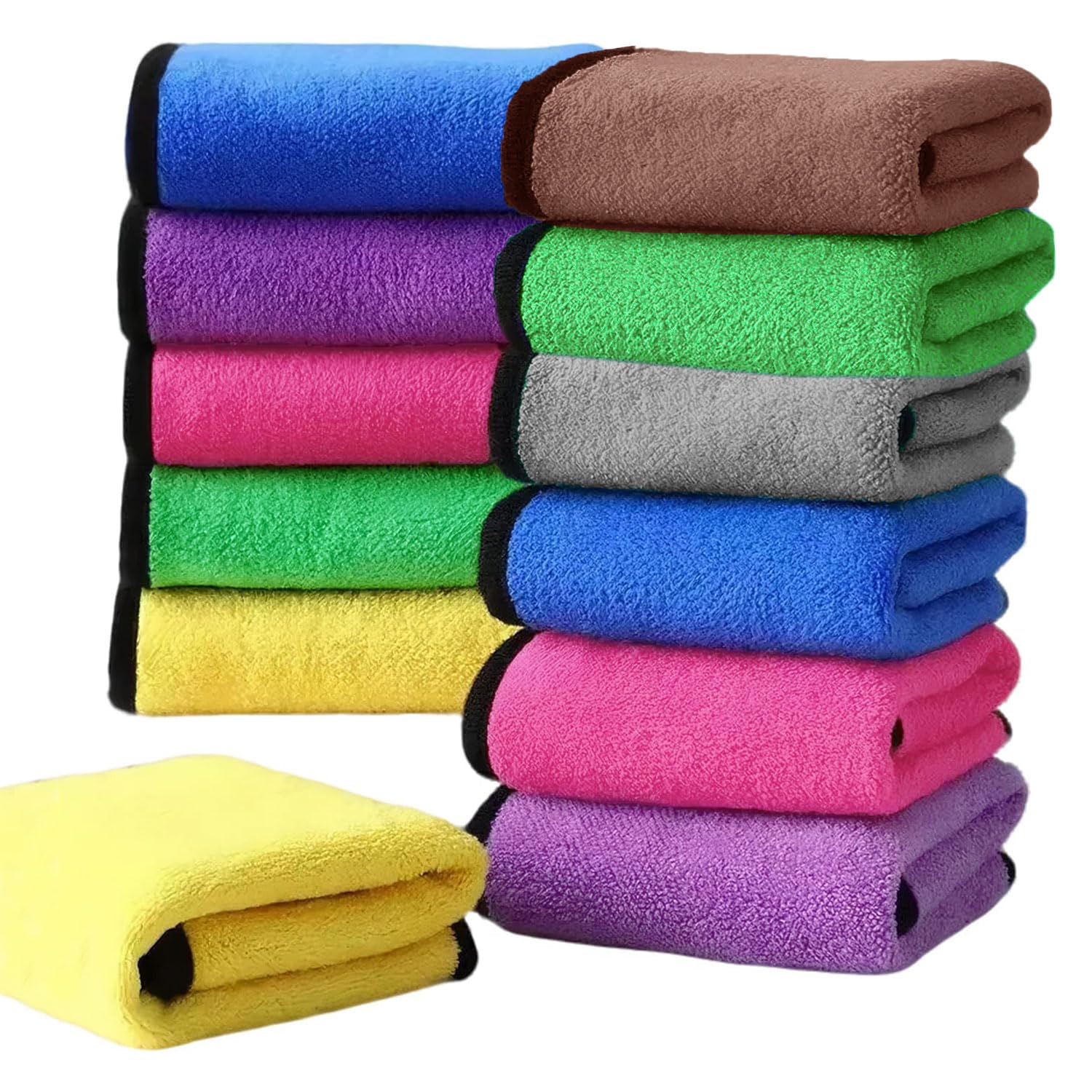 Cleaning Cloth Microfiber 600 GSM Multi-Color (30x40cm) Set of 12