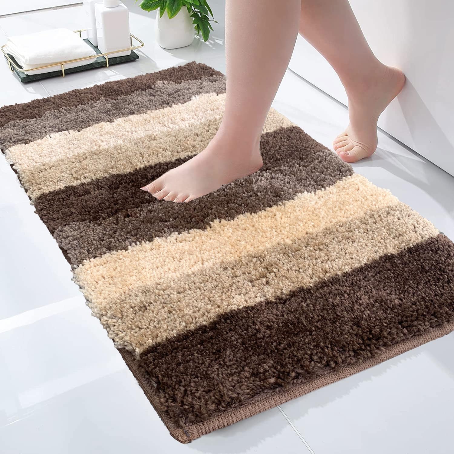Jericho Bath Mat For Bathroom (40x60 cm, Amber)