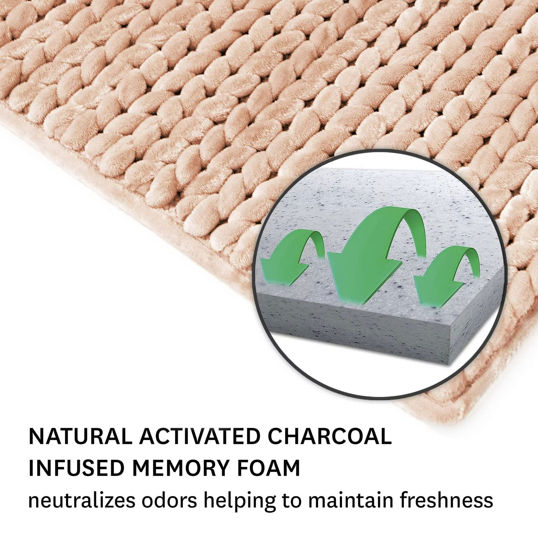 Memory Foam Braided  Bathroom Mat (38X58 Cm Rust)