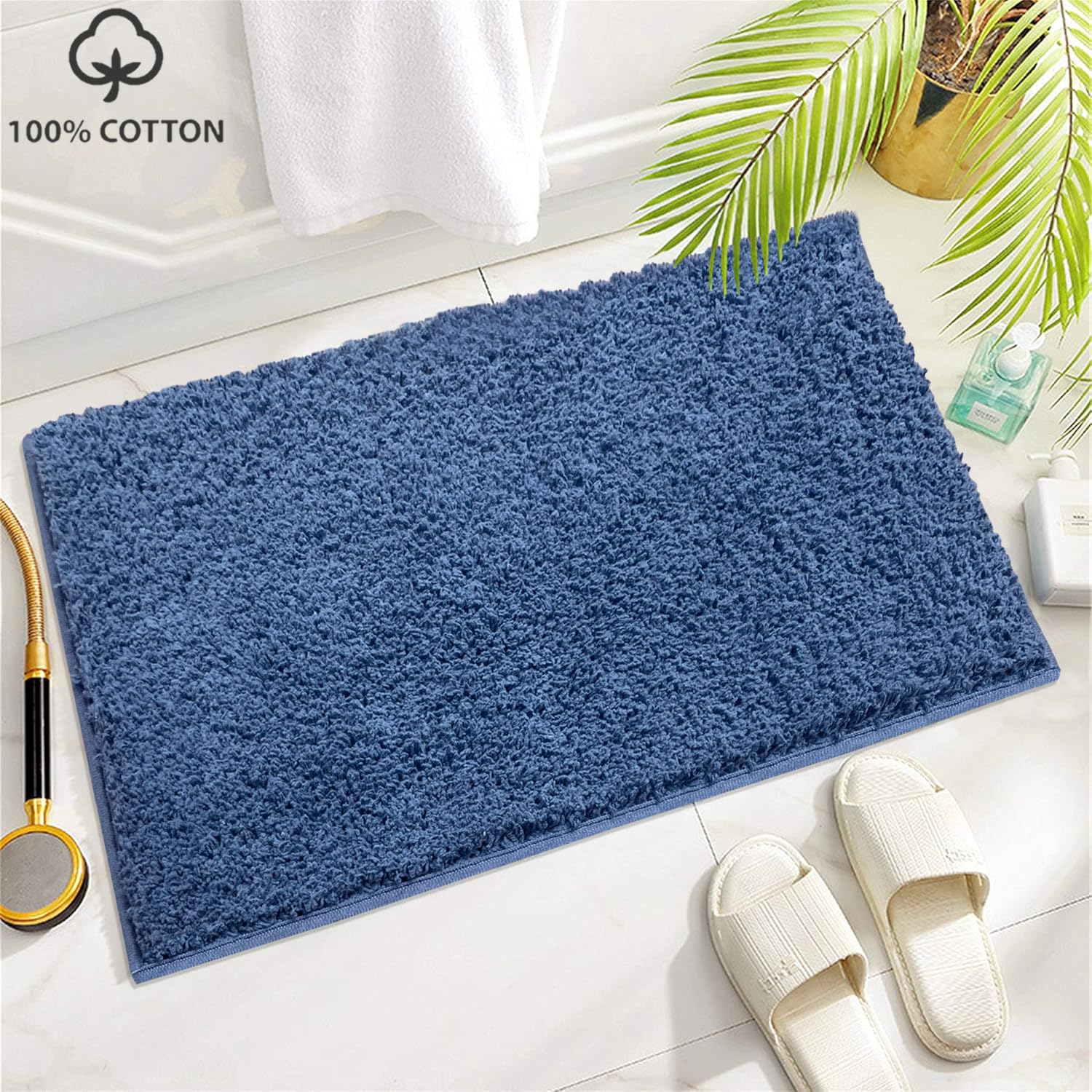 Colosseum Bath Mat 100% Cotton (40x60 cm,Blue)