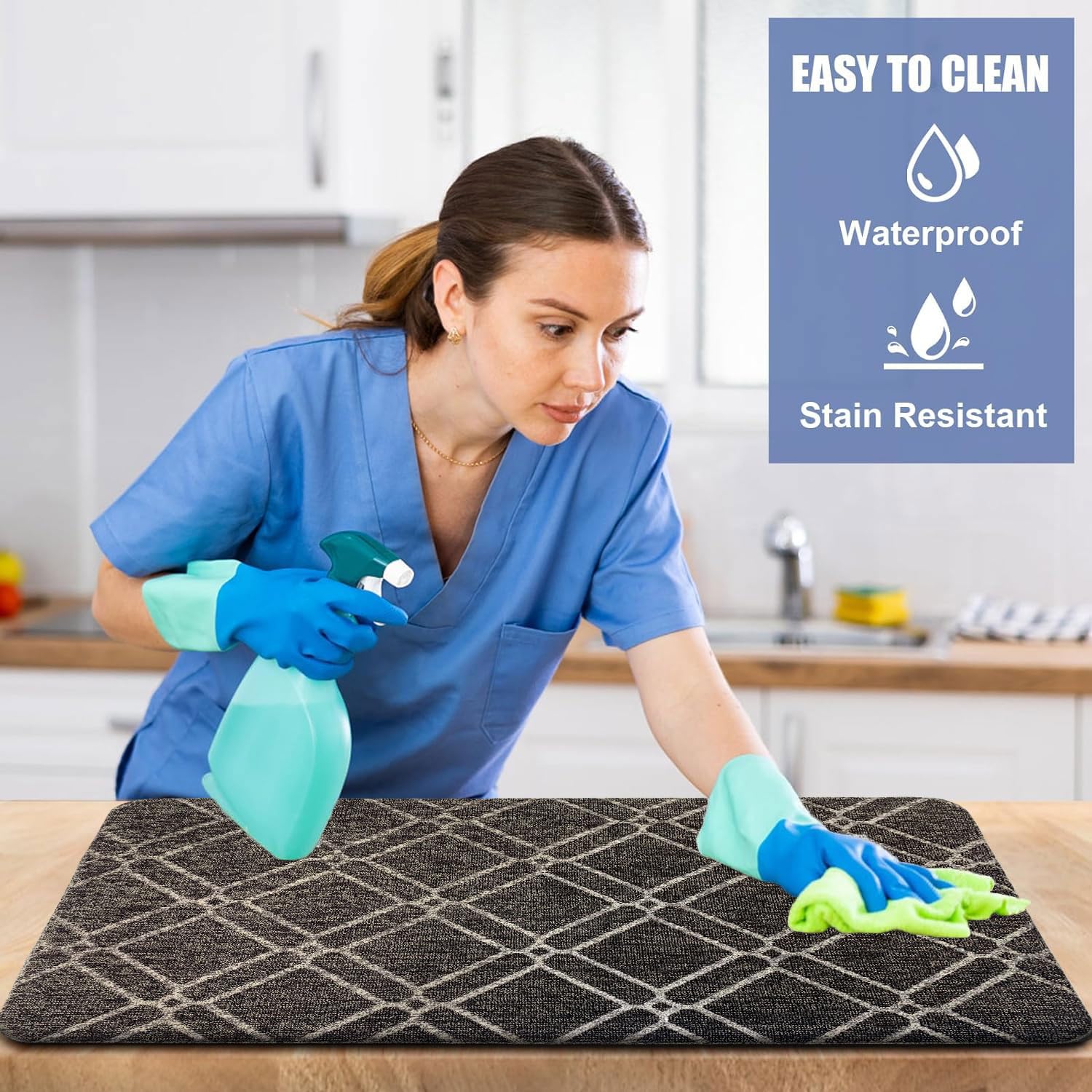 Phuket PVC Anti Fatigue Doormat (45x75 cm , Brown)