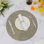 LUXE HOME INTERNATIONAL PVC Vinyl Metallic Table Round Placemats for Dining Table Gold, Heat Resistant & Waterproof | Easy to Clean Decorative Dining Mats - (Set of 2) STP001-JPE