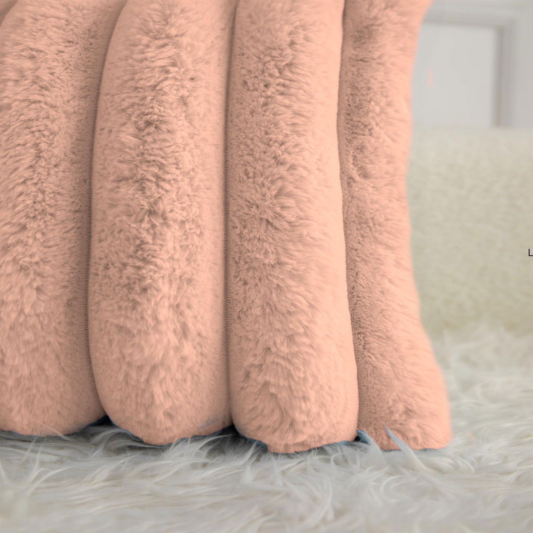 Luxurious Cushion Covers Pack of 2, (16x16 Inch - Peach)