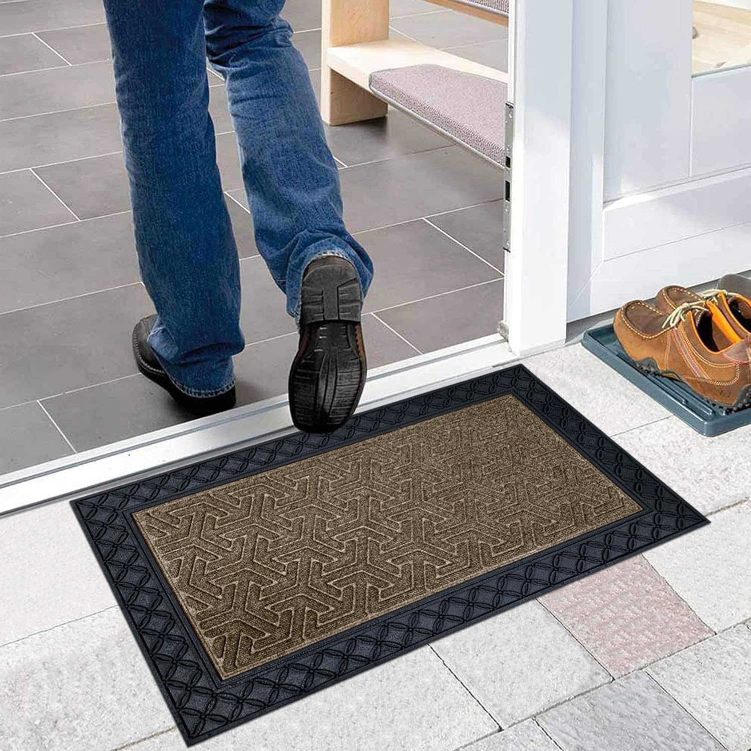 Coir Rubber Door Mat (Yellow, 45 x 75cm)