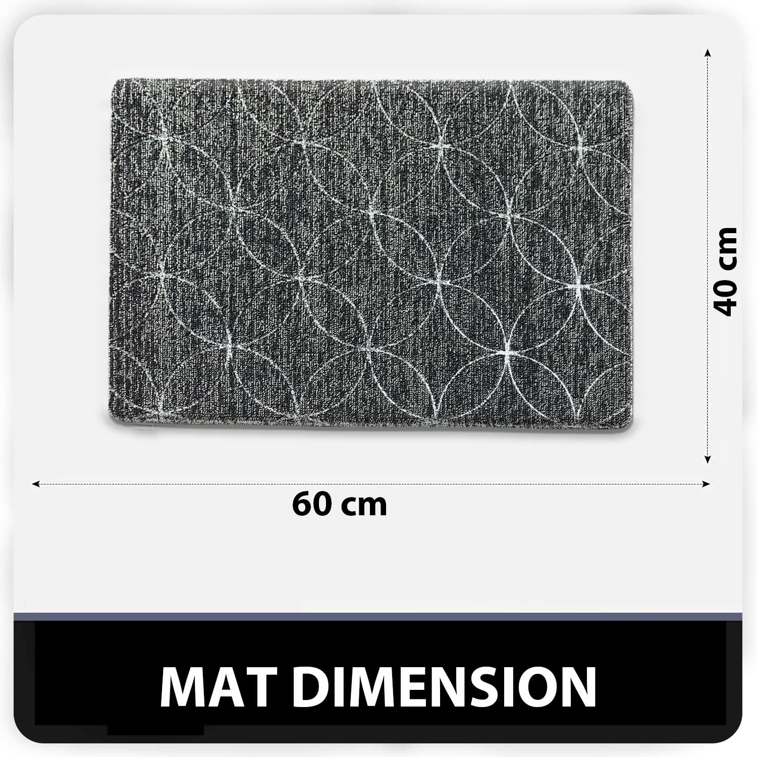 PVC Door Mat for Home Entrance Indoor & Outdoor(40x60 cm - Grey)