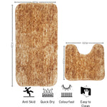 Hawaii Contour Rugs for Bathroom Set of 2(Anti Gold, 60 x 90 Cm)