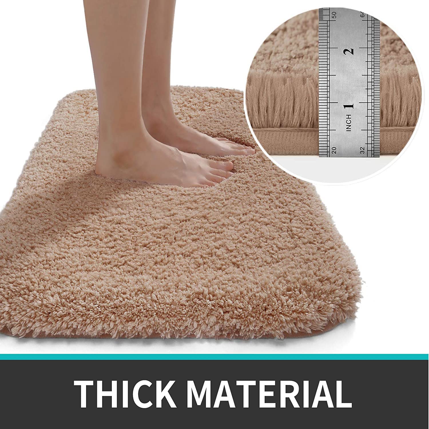 Vegas Microfiber Bath Mat (40x60 cm, Rust) Pack of 1