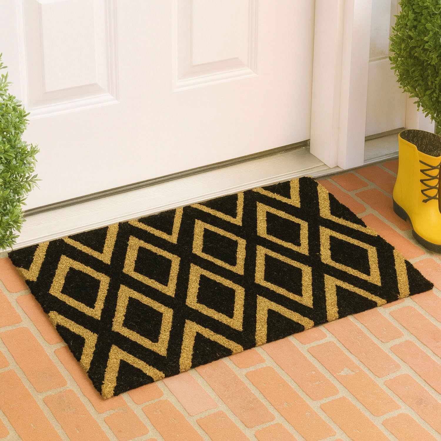 Coir Doormat for Home Entrance (Diamond Print Design ,71x45 cm)
