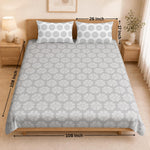 King Size Double Bedsheet with 2 Pillow Covers Premium Medallion Printed  108x108inch