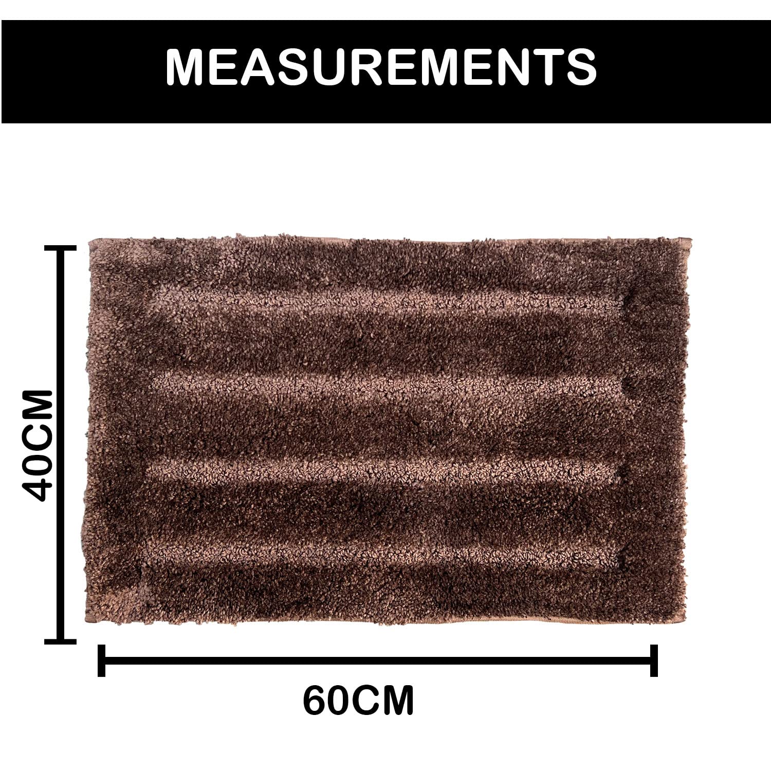 Bathmat 2500 GSM Microfiber Pack of 2 (Coffee, 40cm x 60cm)