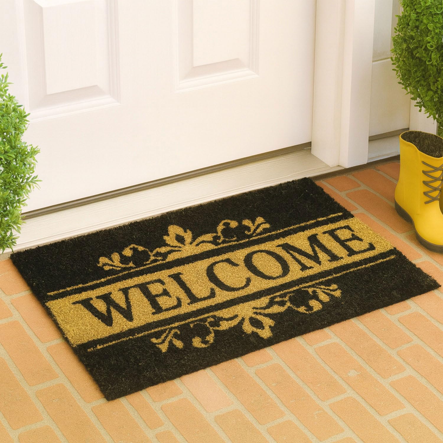 Coir Doormat for Home Entrance (Welcome Print Design ,71x45 cm)