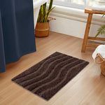 Bath Mat Classic Waves Microfiber 2200 GSM (40x60 cm, Chocolate)