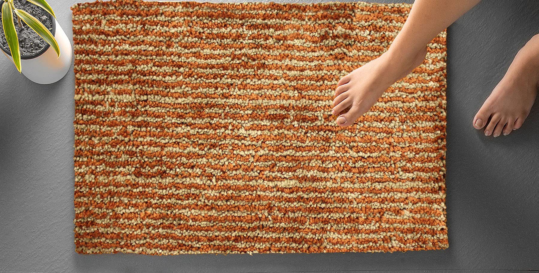 Comfort Bath Mat Super Soft Microfiber ( 38x58 cm , Terra)