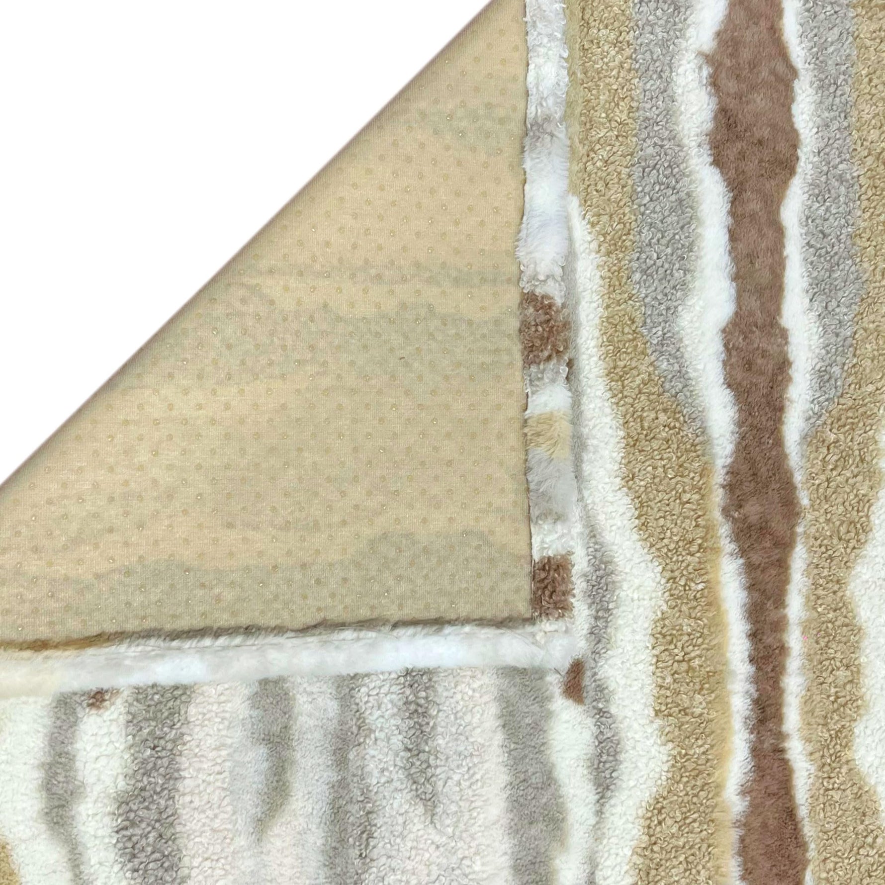 Sofa Cover for 5 Seater Tiger Print Plush Polyester ( 70x180 cm & 60x70 cm , Brown )