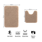 Polyester Contour Bath Mat Set (Rust , 45x 75 cm & 40x45)