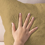 Cushion Cover One Side Rabbit Fur Pack of 2 (16 x 16 inch,Anti-Gold)