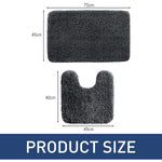 Newman Polyester Contour Bath Mat Set of 2 (Anthra 45x75 cm & 40x45)