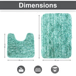 Hawai Contour Bath Mat  Set of 2 (Aqua, 40x60 cm & 40x45)