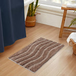 Bath Mat Classic Waves Microfiber 2200 GSM (40x60 cm, Coffee)