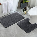 Newman Polyester Contour Bath Mat Set of 2 (Anthra 45x75 cm & 40x45)