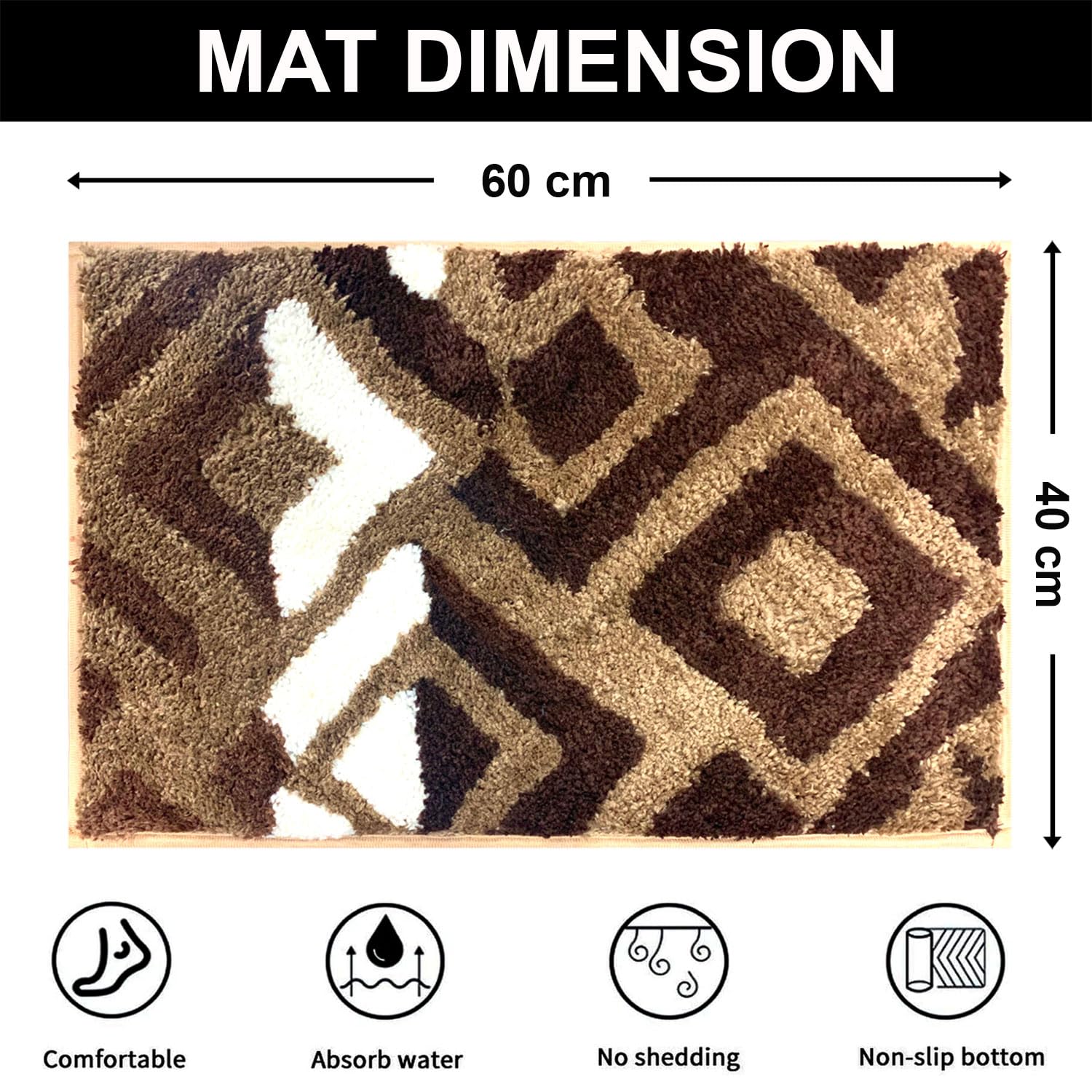 Macau Diamond Bath Mat (40x60 cm,Chocolate)