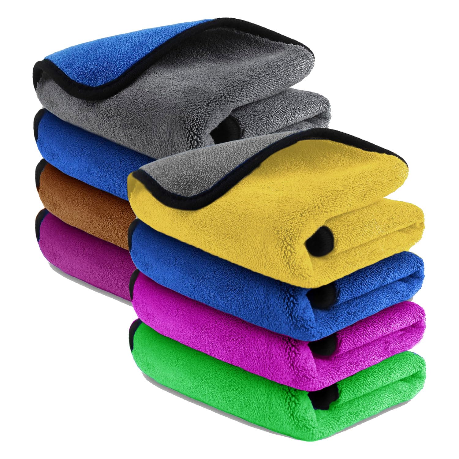 Cleaning Cloth Microfiber 600 GSM Multi-Color (40x40cm) Set of 8