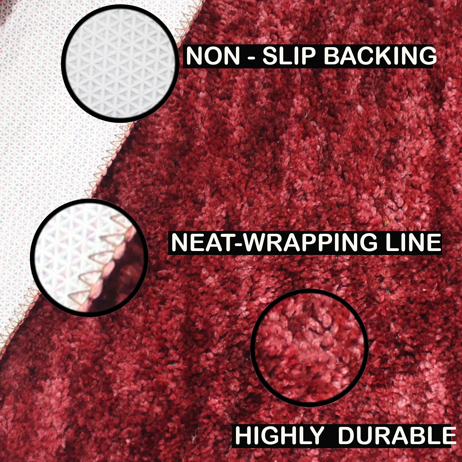 Norway Mats for Bathroom 1700 GSM Microfiber(38cm x 58cm, Red )