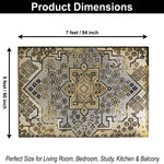 Polyester Stone Mosaic Carpet for Bedroom (5x7 Feet, Multicolor)