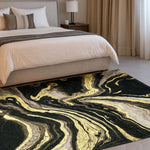 Polyester Cosmic Swirl Carpet for Bedroom (5x7 Feet, Multicolor)