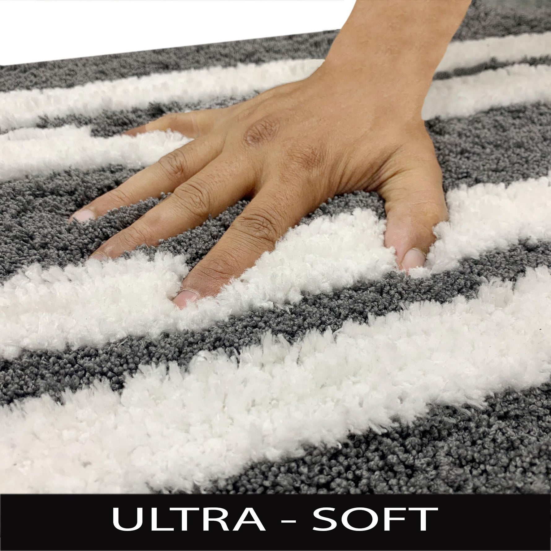 Florida Bath Mat 2200 GSM Pack of 2 (38x58 cm ,Grey)