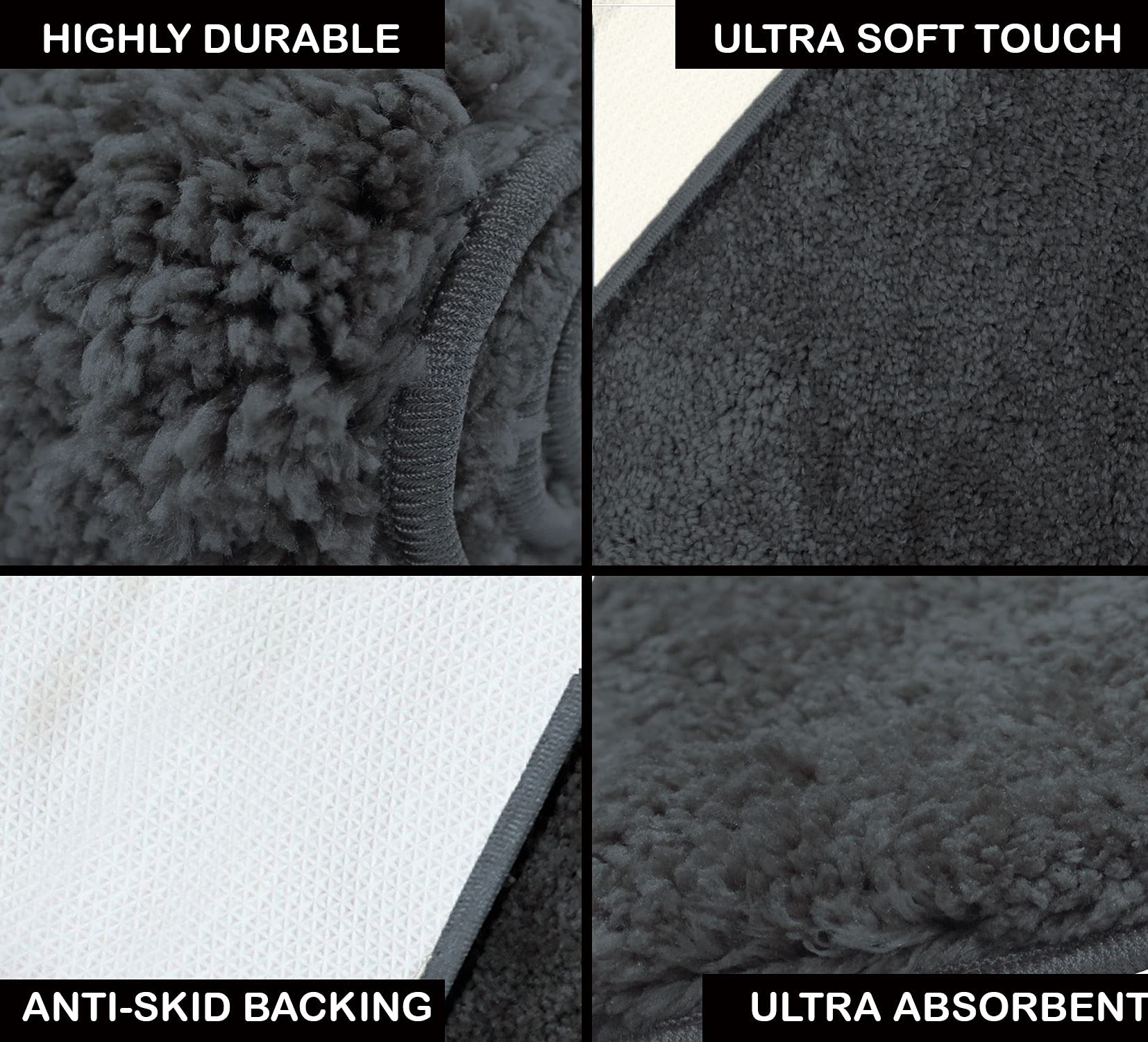 Newman Microfiber Shaggy Carpet for Living Room - 3x5 Ft, Anthra