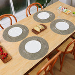 LUXE HOME INTERNATIONAL PVC Vinyl Metallic Table Round Placemats for Dining Table Gold, Heat Resistant & Waterproof | Easy to Clean Decorative Dining Mats - (Set of 4) STP001-JPE