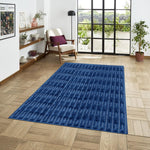 Rabbit Tail Fur Carpet (4x6 Feet, Blue)
