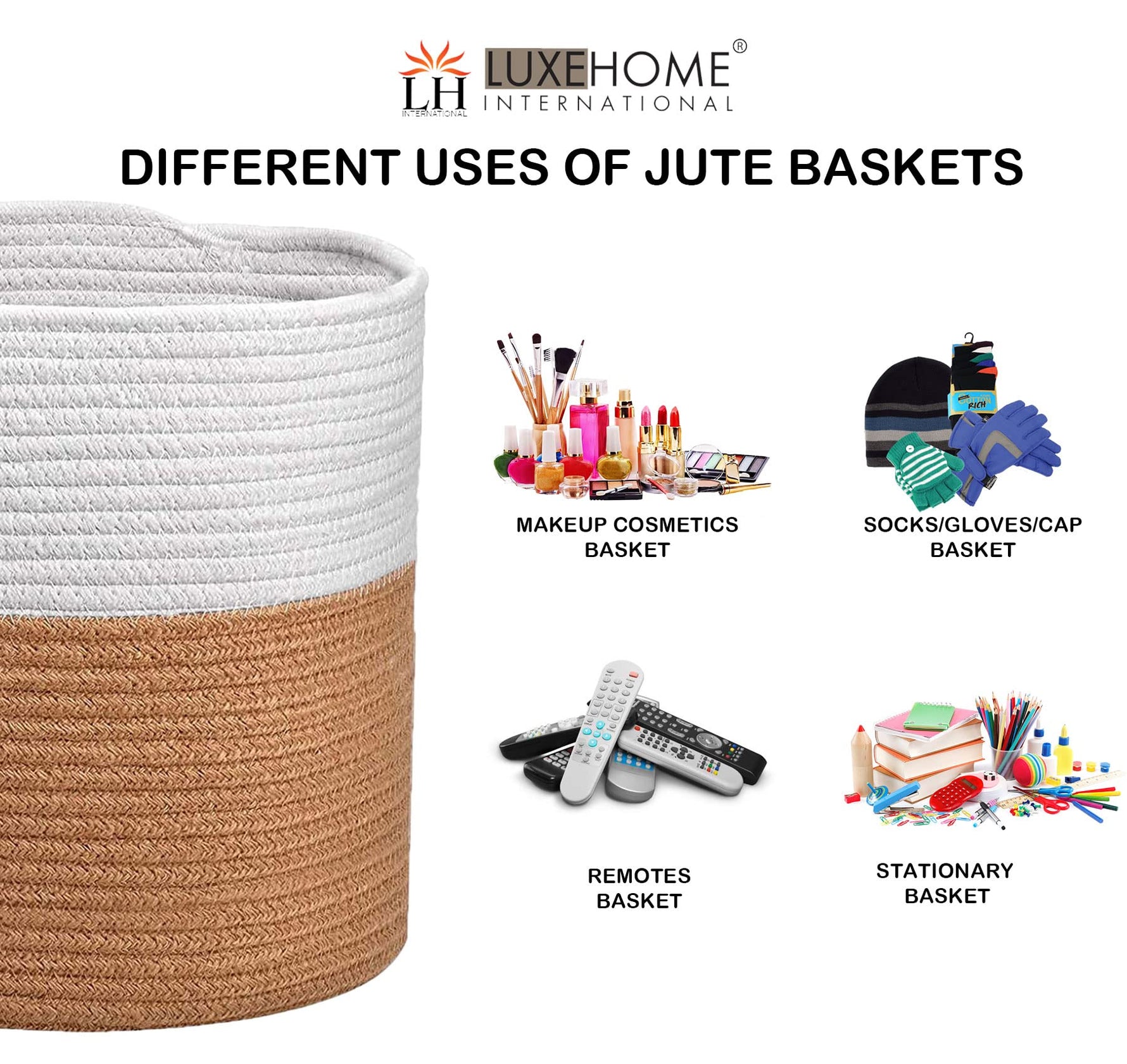 Jute Planter Pots/Storing Basket (Netural Color, 6"x6")