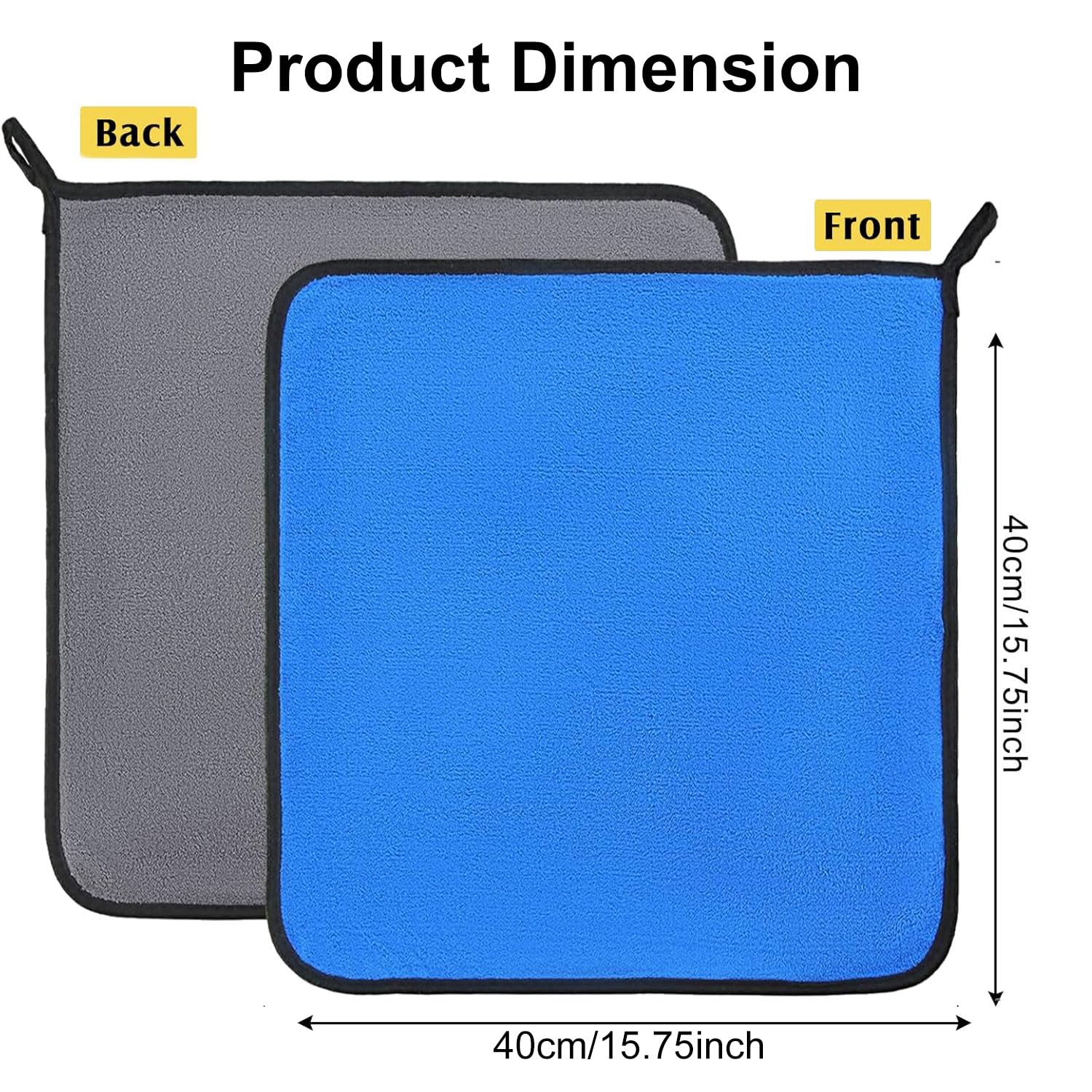 Cleaning Cloth Microfiber 600 GSM Multi-Color (40x40cm) Set of 4