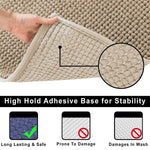 Microfibre Chenille Contour Bath Mat Set  Pack of 2 (Beige 40x60cm & 47x47cm)