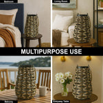 Bamboo Woven Lantern With Handle ( 32x20x20 cm ) Brown