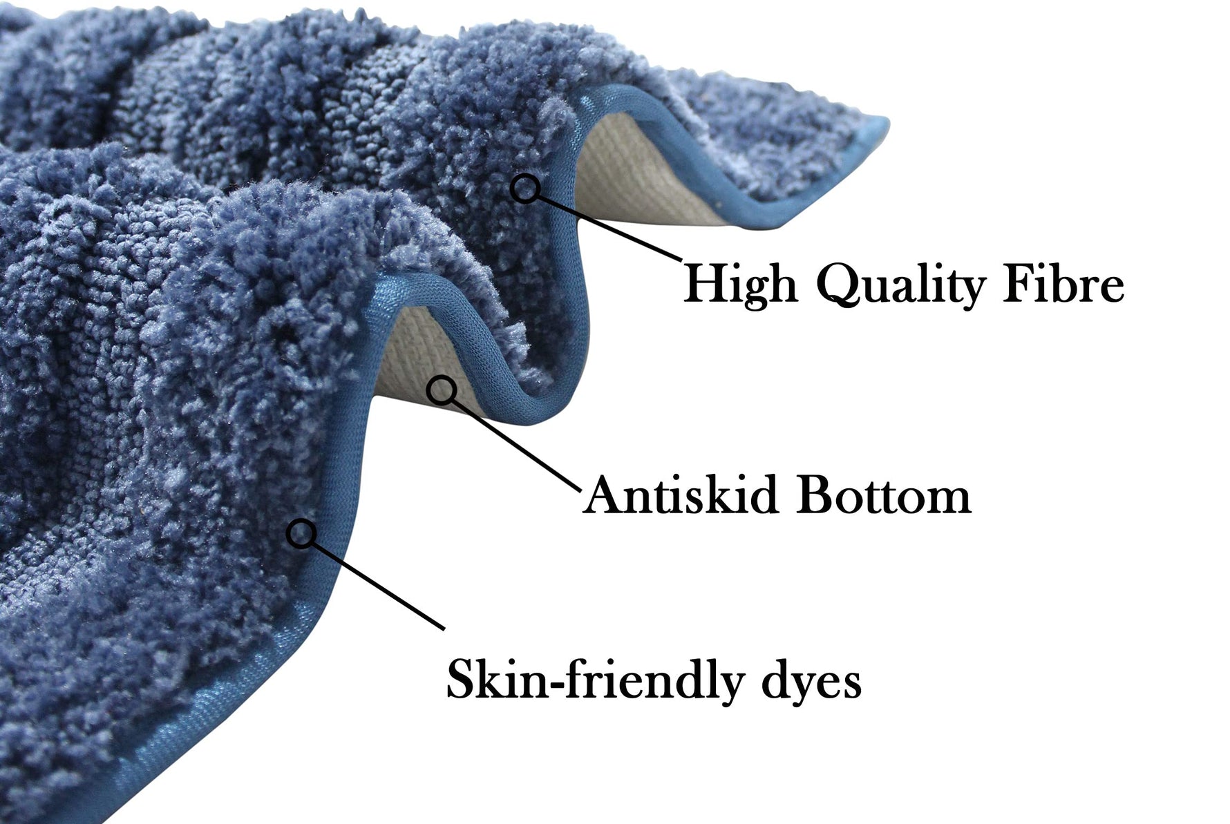 Bathmat 2500 GSM Microfiber Pack of 2 (Blue, 40cm x 60cm)