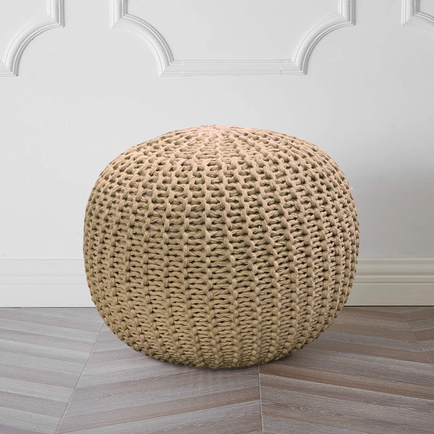Ottoman Puff for Living Room (Cappuccino ,40x40x30 cm)