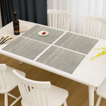 Lines Design Placemat for Dining Table Set of 4(30x45 CM Silver)