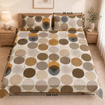 Double Bedsheet with 2 Pillow Covers Premium 240 TC 100% Cotton Feel ( King Size Taupe 108x108inch )