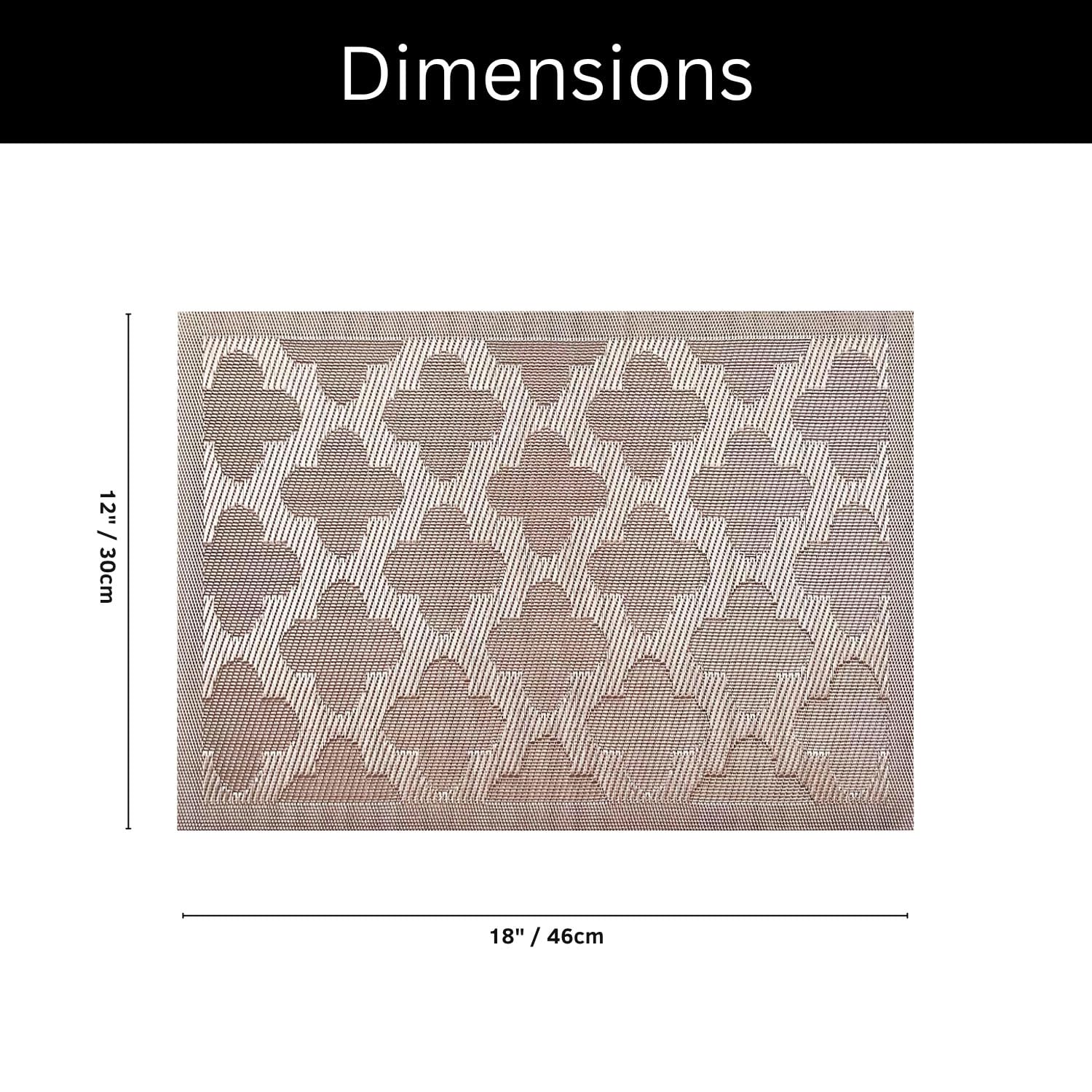 Curves Design Placemat for Dining Table Set of 2(30x45 CM Brown)