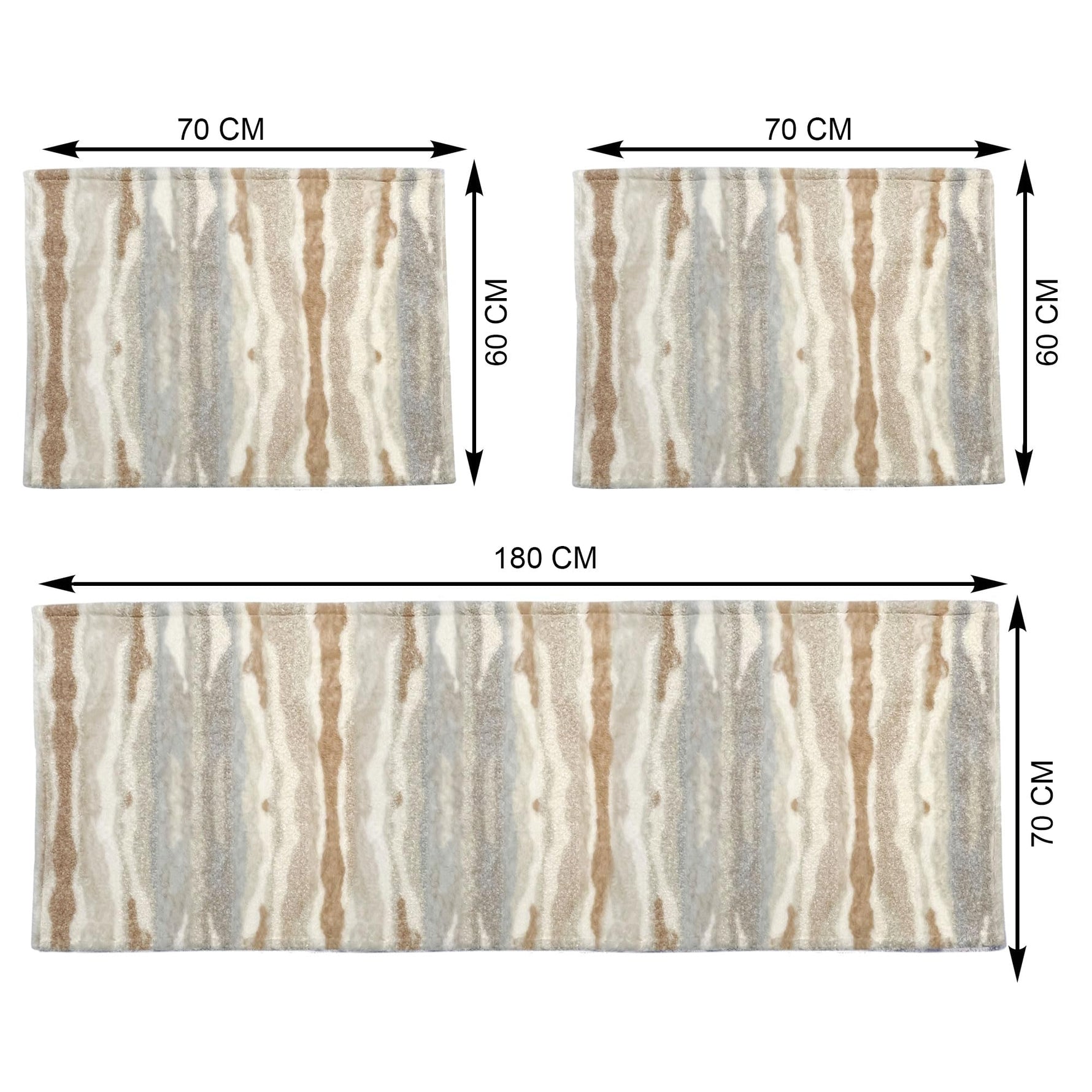 Sofa Cover for 5 Seater Tiger Print Plush Polyester ( 70x180 cm & 60x70 cm , Multi )