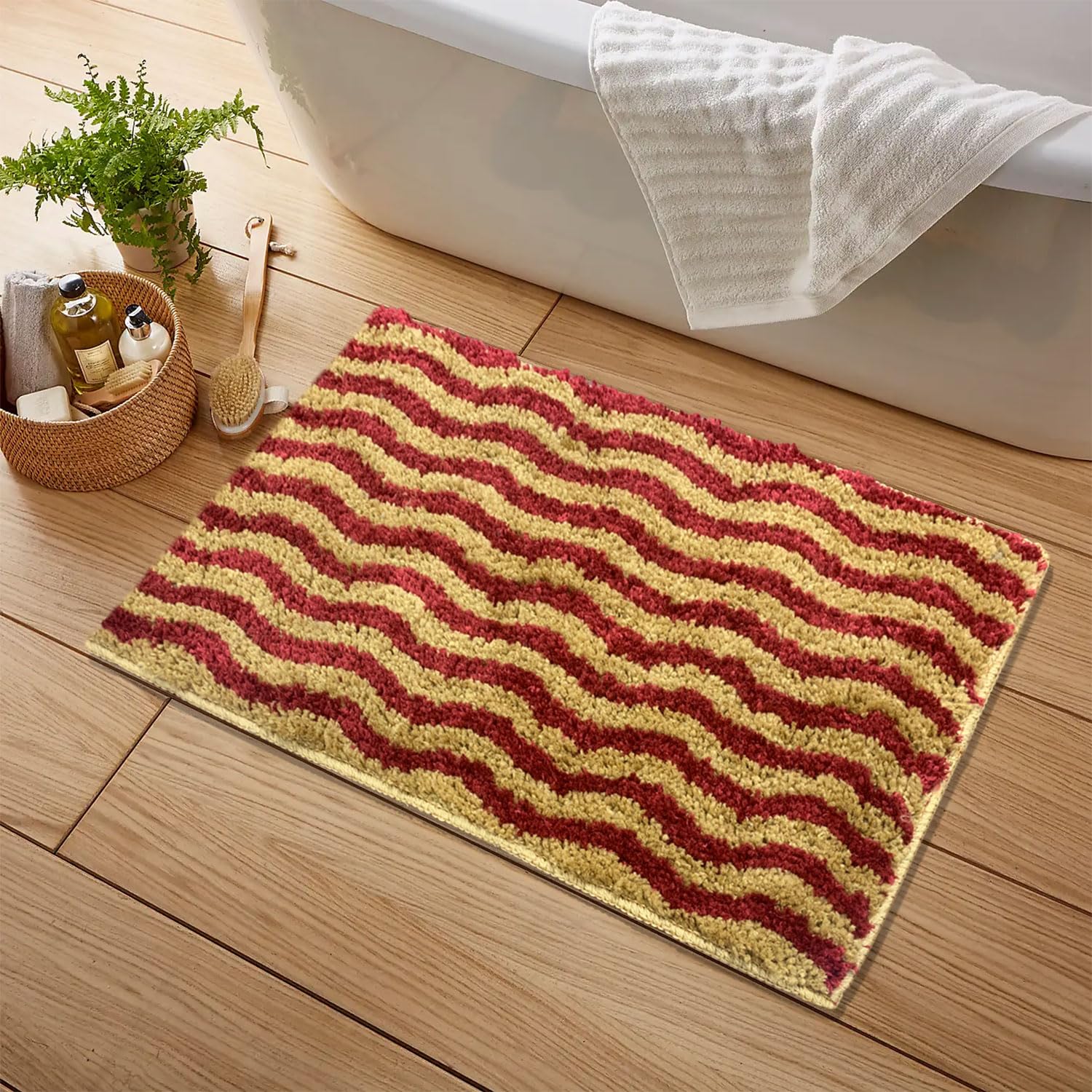 Berlin Bath Mat - Bathroom Mat( 38x58 cm, Cherry)